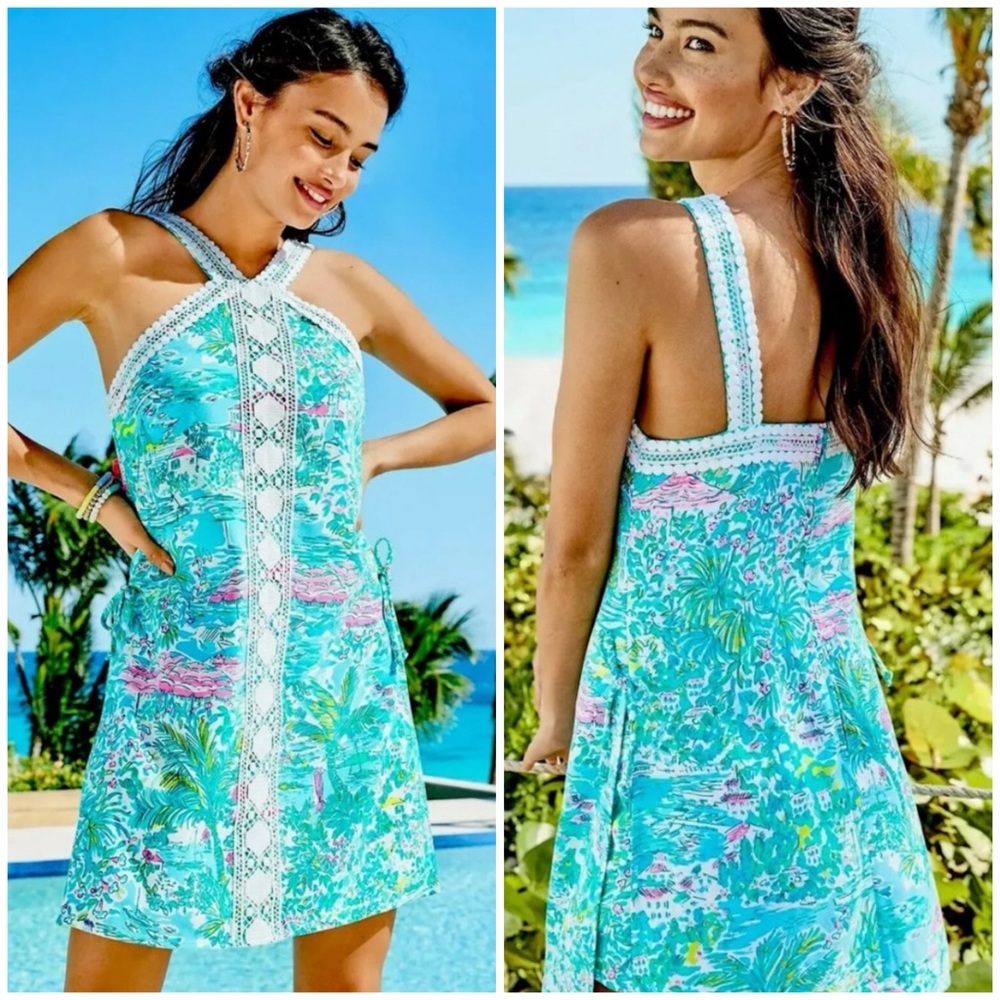 LILLY PULITZER RYDER ROMPER *SUNSHINE CITY* GUSTAVIA GREEN🌴